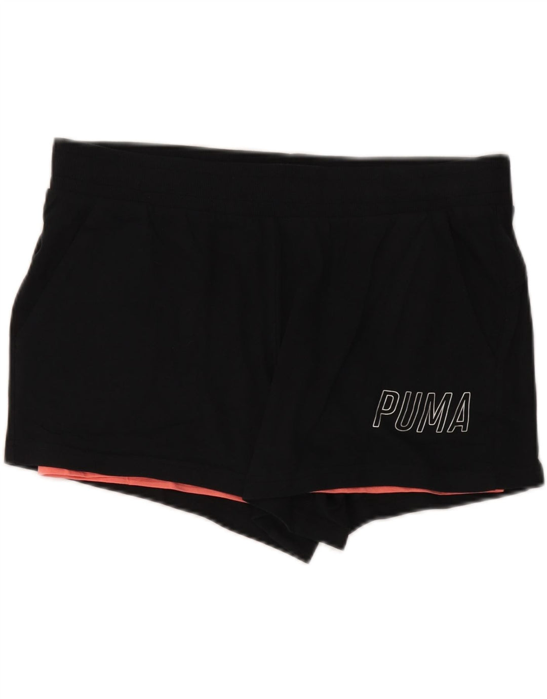 PUMA Womens Graphic Sport Shorts UK 16 Large Black Vintage Puma and Second-Hand Puma from Messina Hembry 