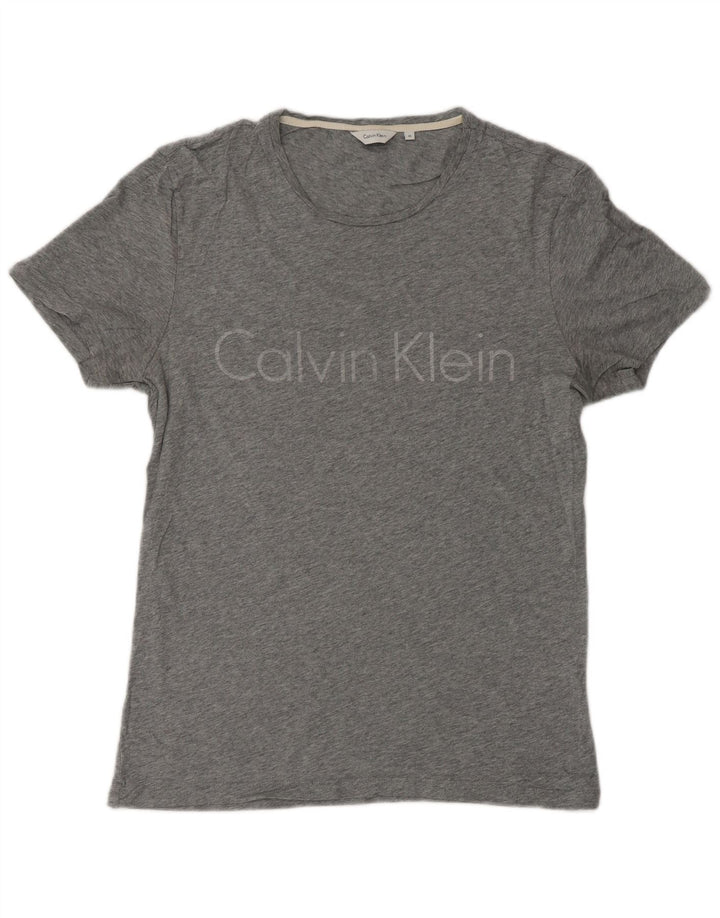 Tricou grafic pentru bărbați CALVIN KLEIN Top din bumbac cu pete gri mediu