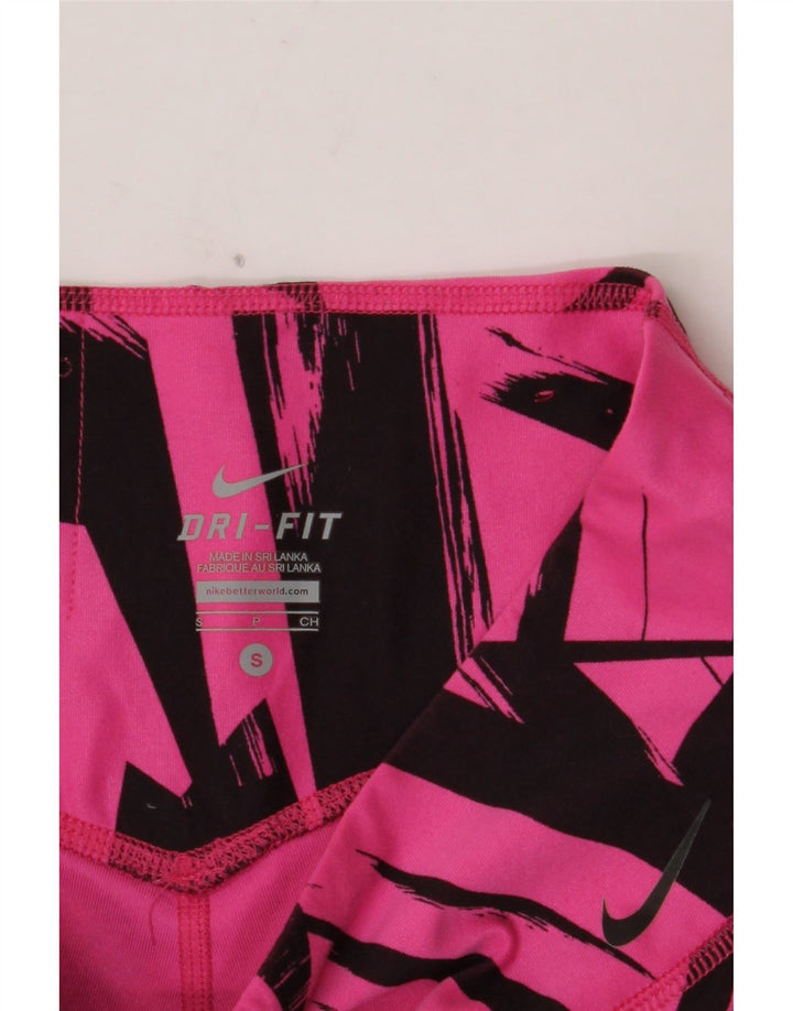 Leggings Dri Fit NIKE pentru femei UK 10, poliester geometric roz mic