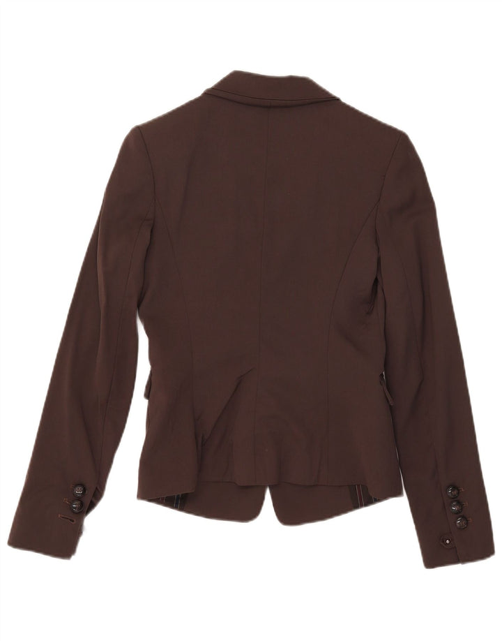 Sacou Pinko pentru femei cu 1 nasture, UK 8, lână maro mică
