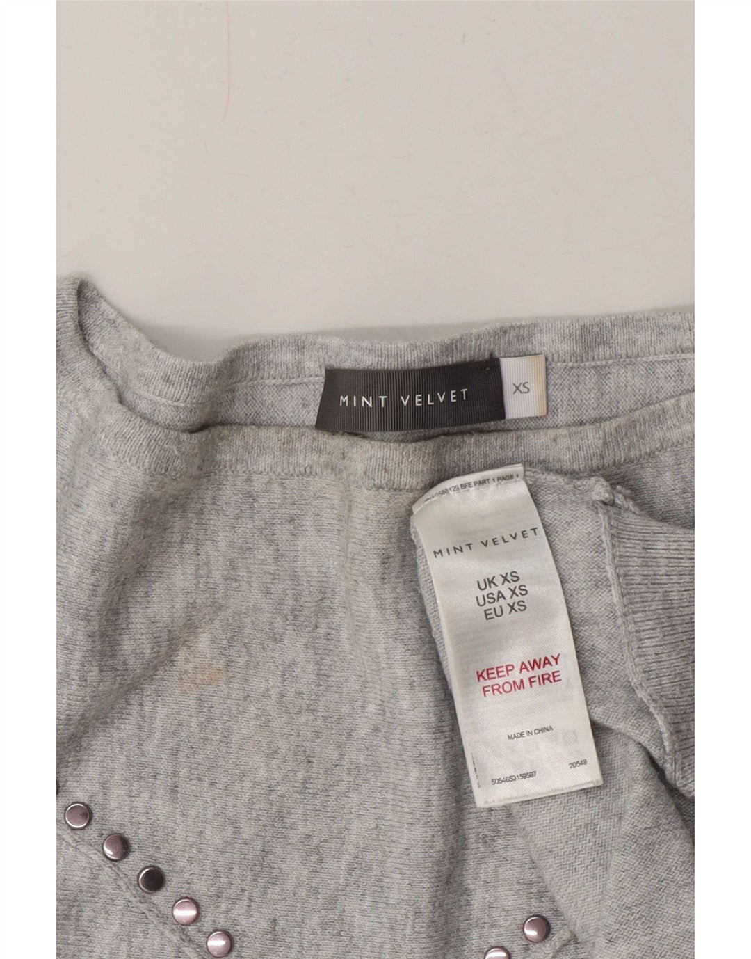 MINT VELVET Bluză supradimensionată pentru femei UK 6 XS Poliester cu pături gri