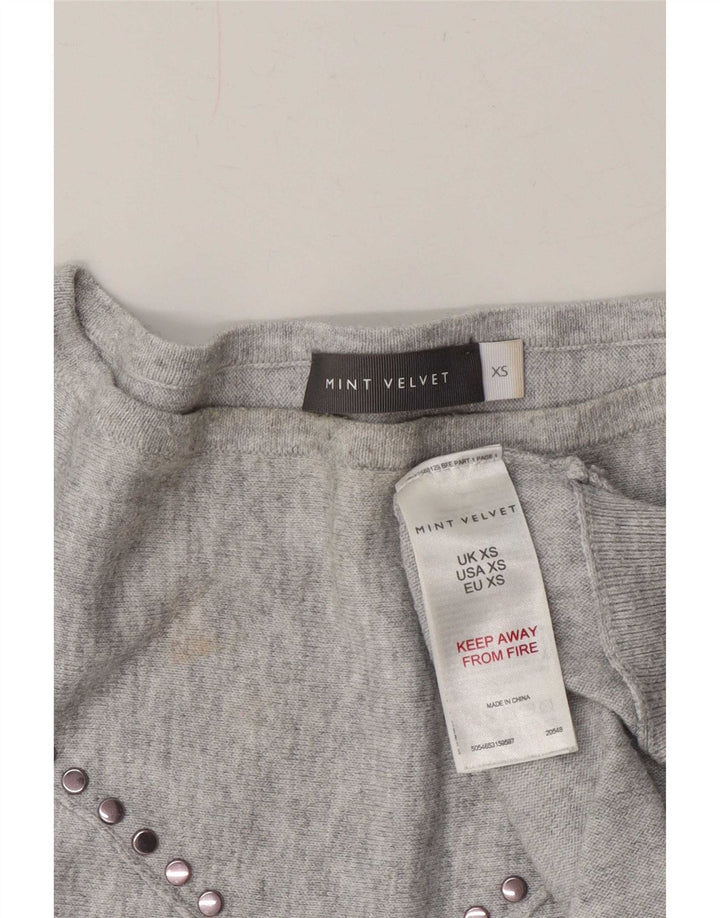 MINT VELVET Bluză supradimensionată pentru femei UK 6 XS Poliester cu pături gri