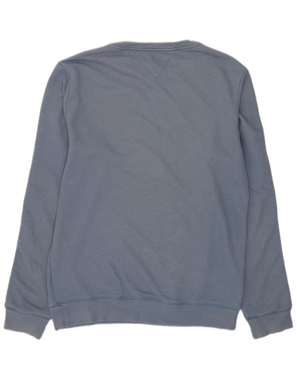 Hanorac grafic pentru bărbați Tommy Hilfiger Pulover mare, albastru, bumbac color bloc