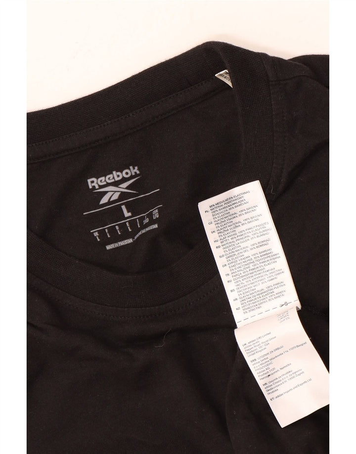 Tricou REEBOK pentru bărbați Top mare din bumbac negru