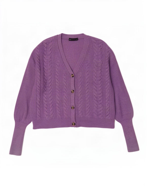 Pulover pentru femei Marks & Spencer Crop Cardigan UK 14 Medium Purple Viscose