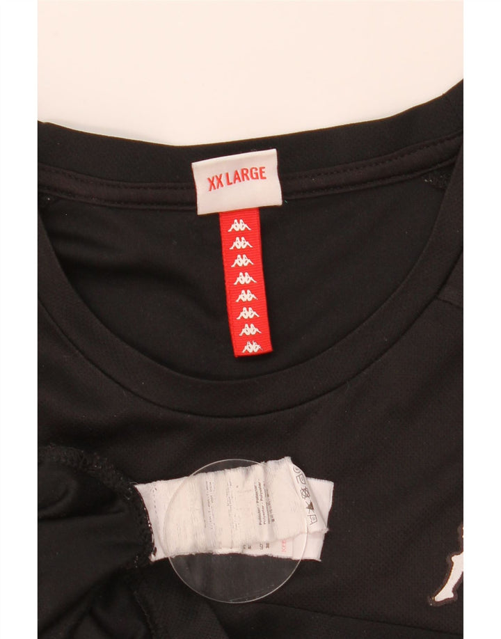 Tricou grafic pentru bărbați Kappa Top 2XL, negru, poliester color bloc