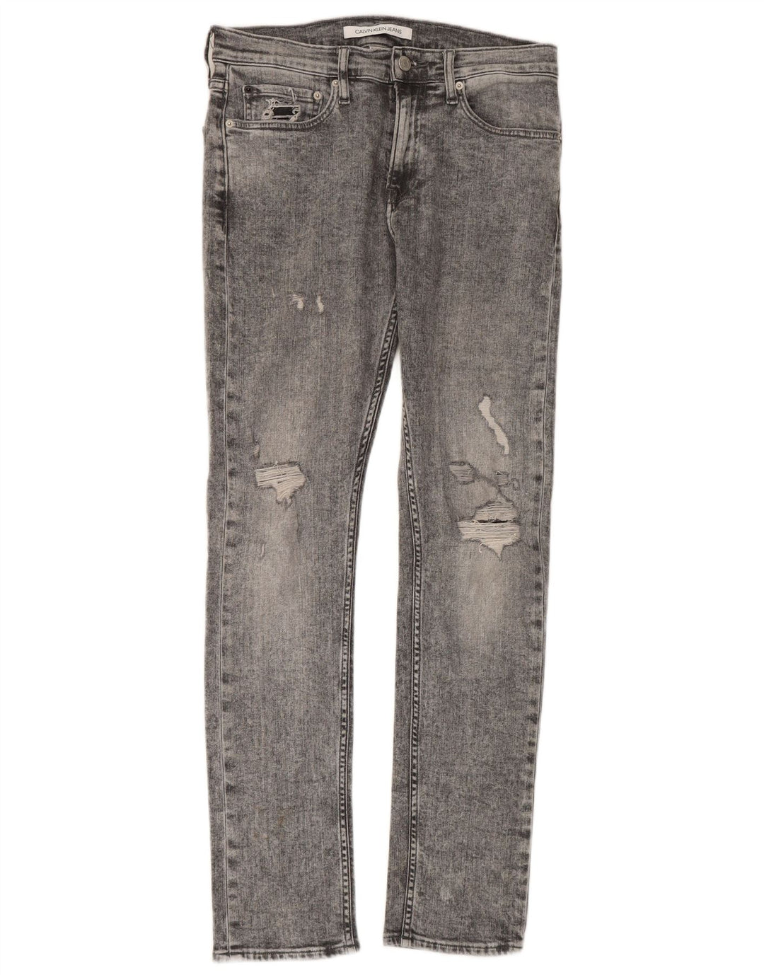 Blugi slim pentru femei CALVIN KLEIN Distressed Slim W29 L32 bumbac gri