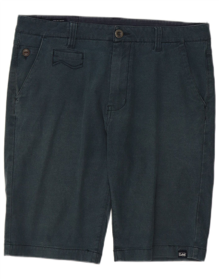 LEE Mens Chino Shorts W32 Medium Navy Blue Cotton