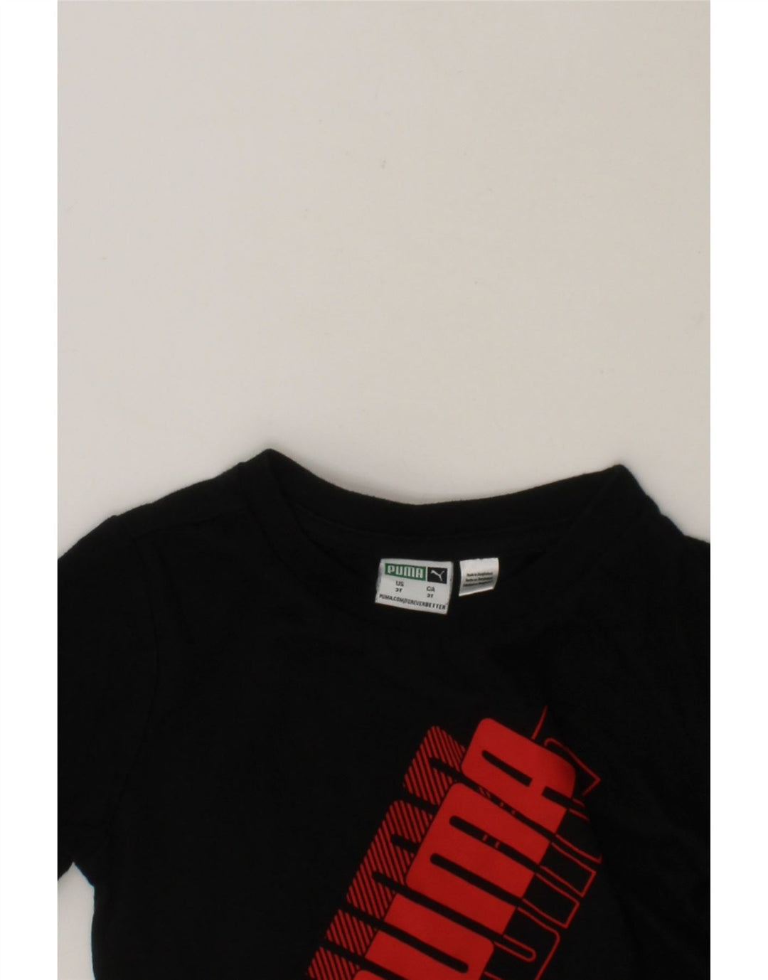 PUMA Boys Graphic T-Shirt Top 2-3 Years Black Cotton Vintage Puma and Second-Hand Puma from Messina Hembry 