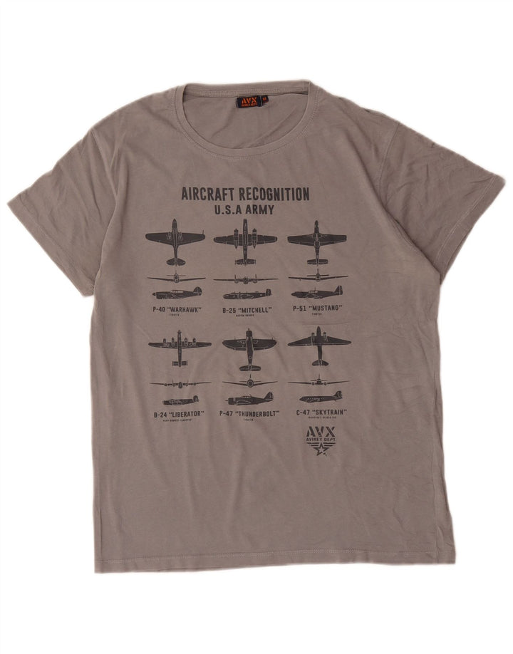 Tricou grafic pentru bărbați Avirex Top Medium Gri