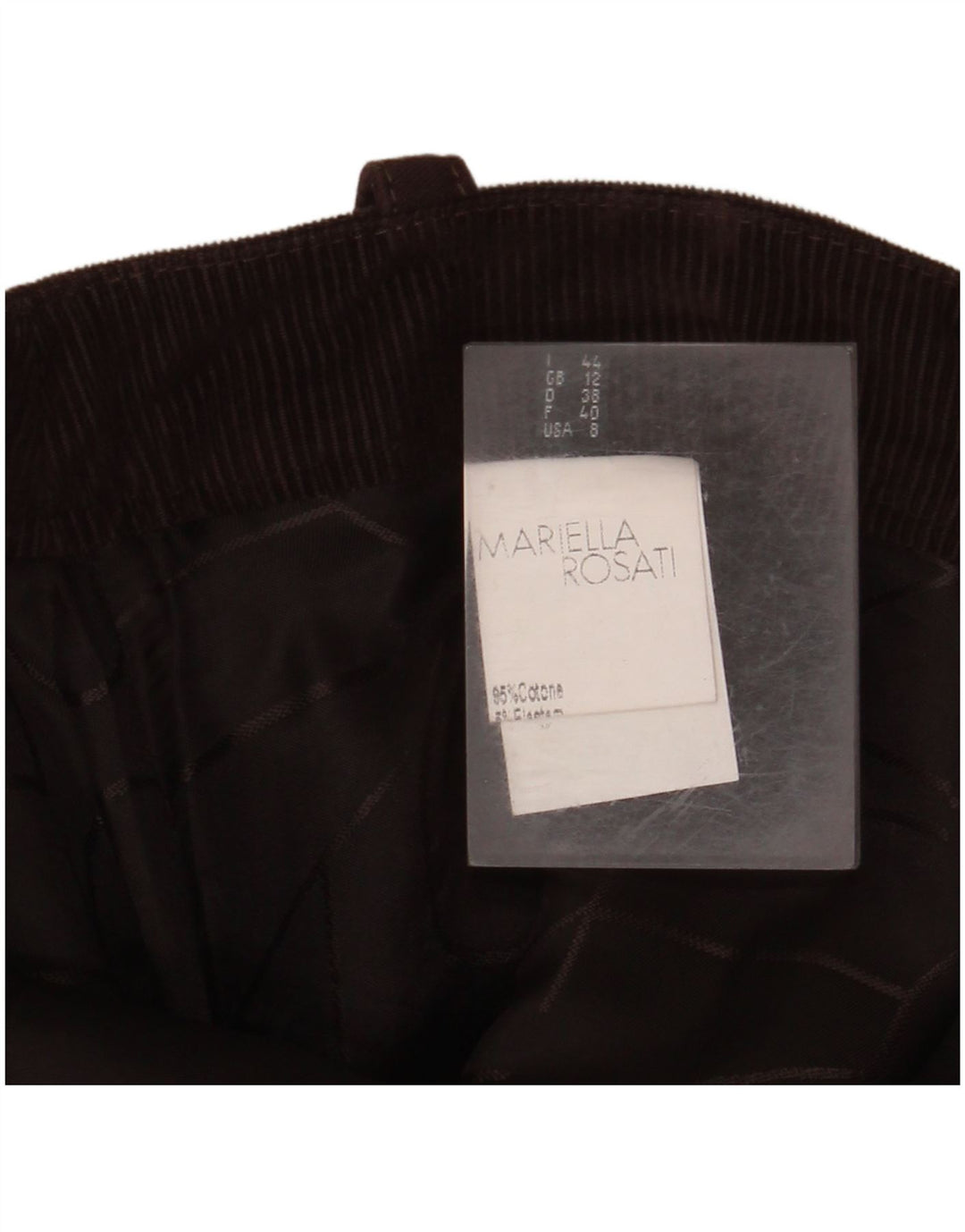 MARIELLA ROSATI Fusta Maxi din velur pentru femei UK 12 Medium W32 Bumbac maro