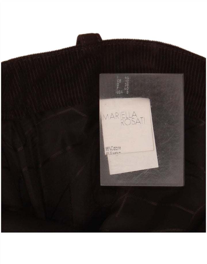 MARIELLA ROSATI Fusta Maxi din velur pentru femei UK 12 Medium W32 Bumbac maro
