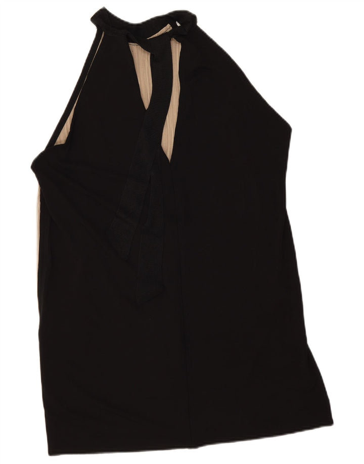 Top Halter pentru femei Zara UK 14 Medium Bej Colorblock
