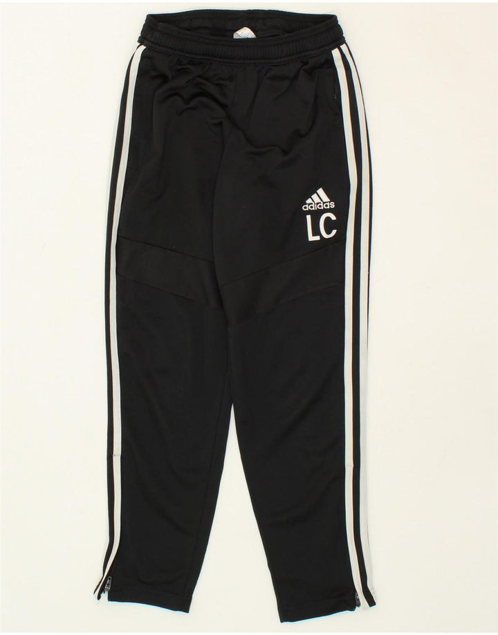 ADIDAS Boys Graphic Tracksuit Trousers 9-10 Years Black Polyester Vintage Adidas and Second-Hand Adidas from Messina Hembry 