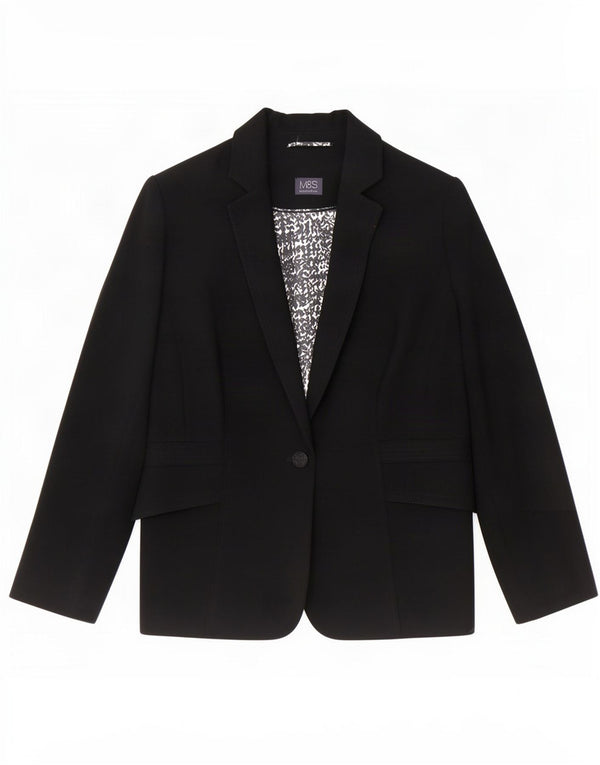 Jachetă pentru femei Marks & Spencer cu 1 nasture, UK 20 2XL, poliester negru