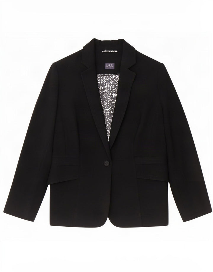 Jachetă pentru femei Marks & Spencer cu 1 nasture, UK 20 2XL, poliester negru