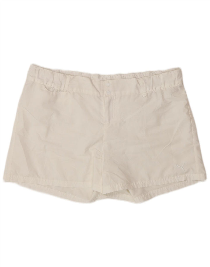 Pantaloni scurti casual PUMA pentru femei UK 16 Large W34 White