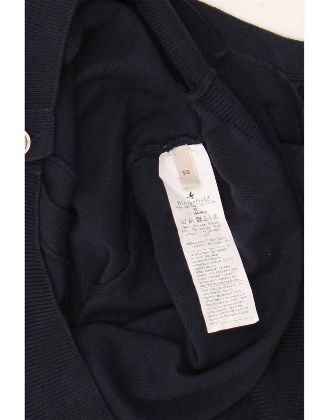 Pulover cardigan pentru bărbați Brooksfield IT 50 mediu din bumbac bleumarin