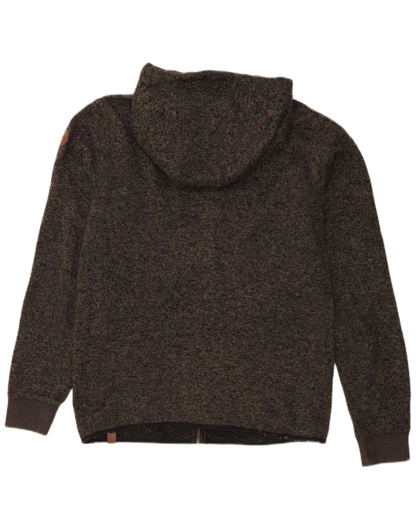 Pulover Quiksilver pentru bărbați, cu fermoar, poliester cu pături, gri mediu