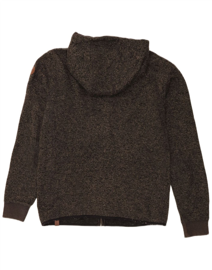 Pulover Quiksilver pentru bărbați, cu fermoar, poliester cu pături, gri mediu