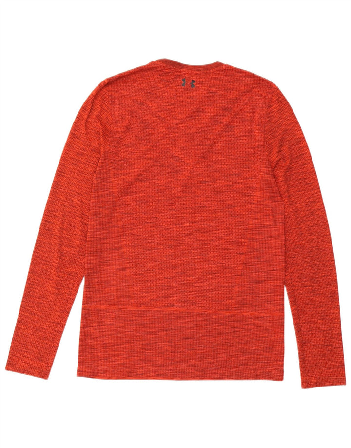 Tricou Under Armour pentru bărbați Heat Gear Top cu mânecă lungă, roșu mediu, pete