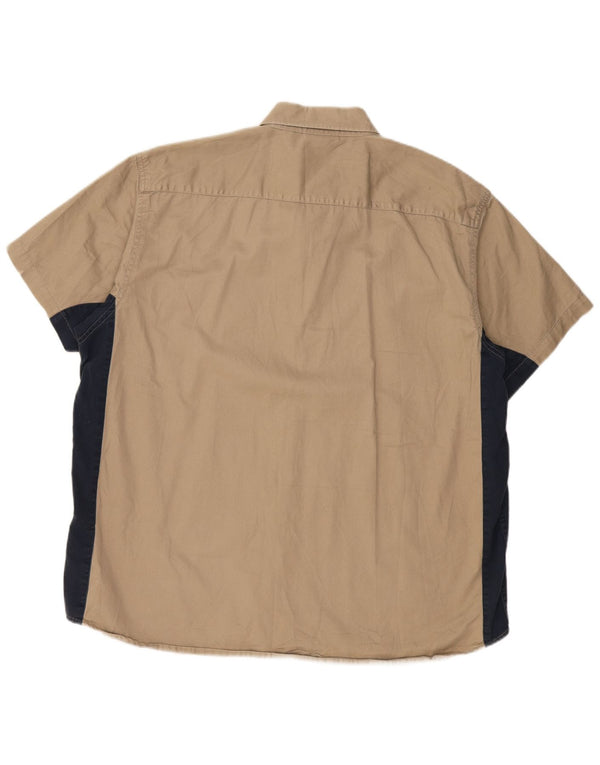 Cămașă cu mânecă scurtă pentru bărbați DICKIES 2XL, bumbac color-bloc, bej