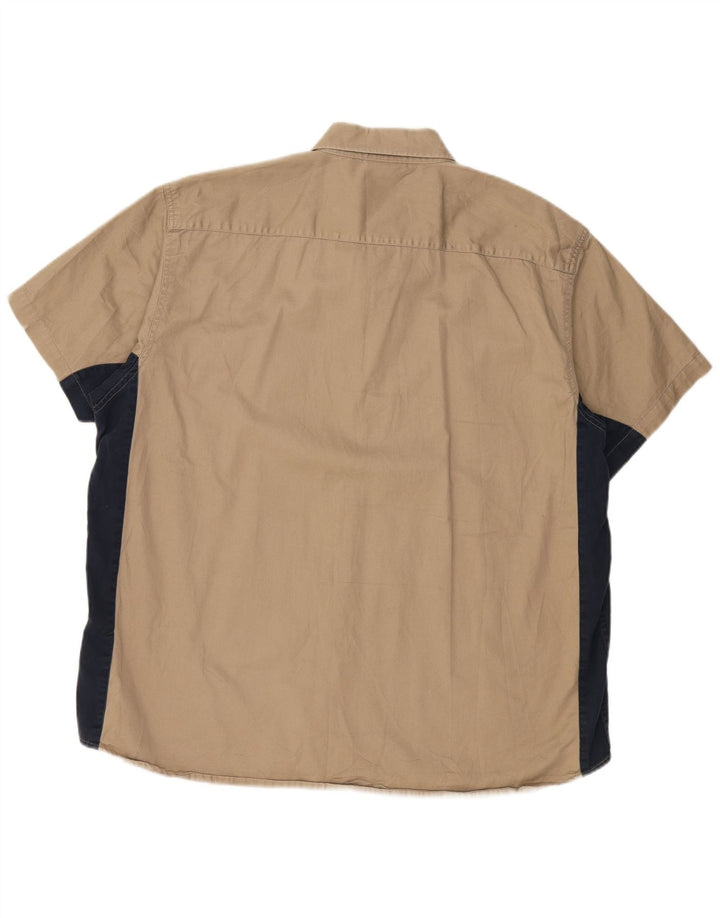 Cămașă cu mânecă scurtă pentru bărbați DICKIES 2XL, bumbac color-bloc, bej