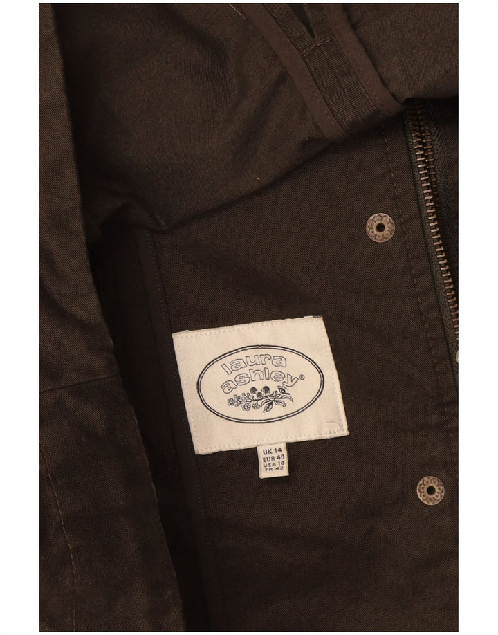 Jachetă parka cu glugă pentru femei LAURA ASHLEY UK 14 mare bumbac kaki