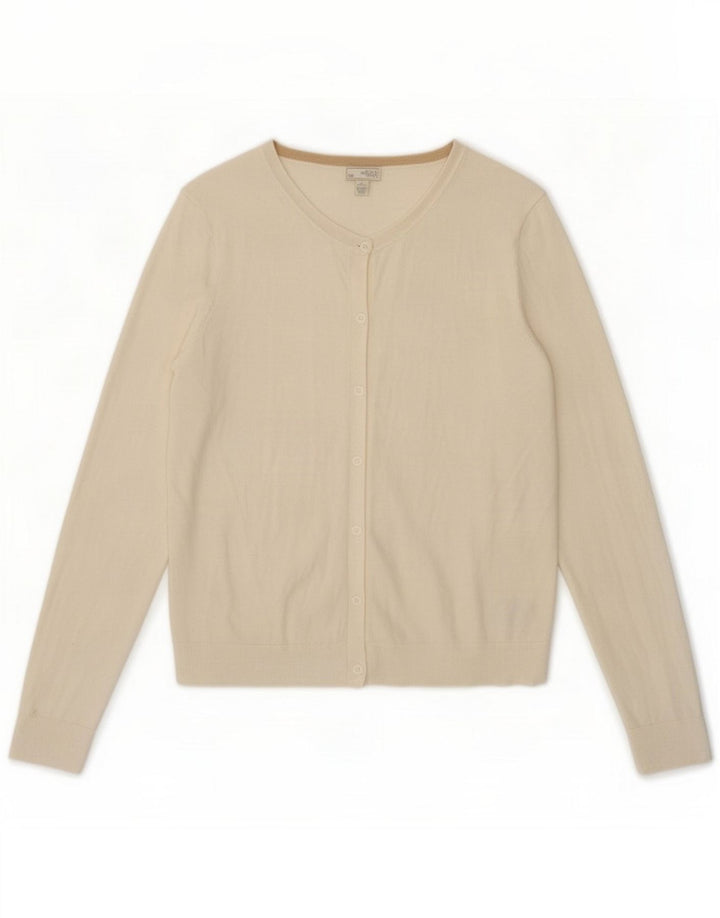 Gap Womens Cardigan Pulover UK 12 Medium White Bumbac