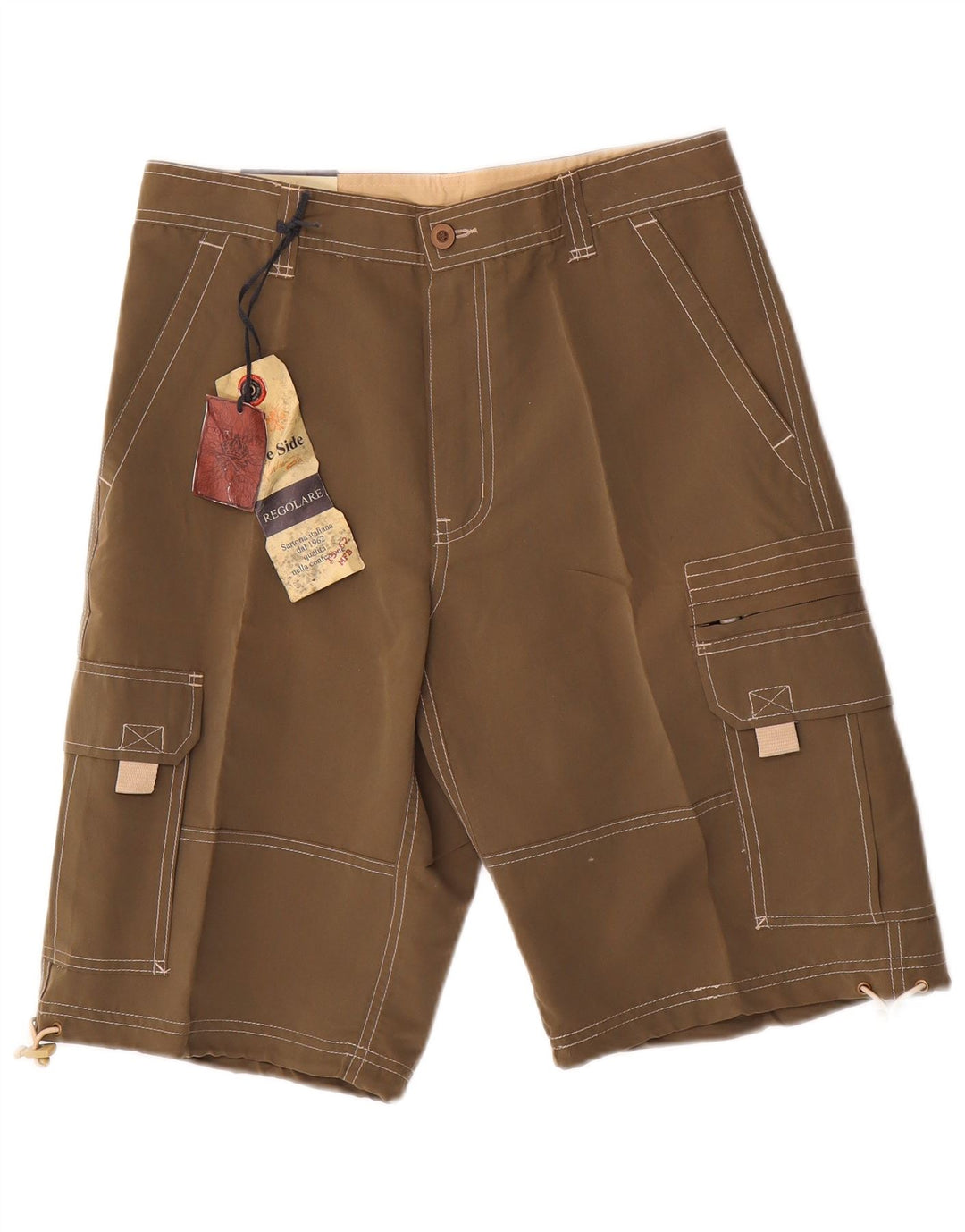 Pantaloni scurți cargo pentru bărbați Blue Side Medium W30 Kaki Poliester