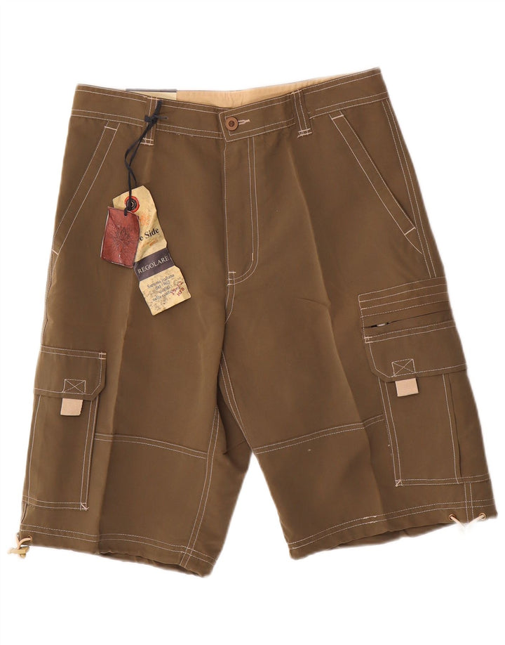 Pantaloni scurți cargo pentru bărbați Blue Side Medium W30 Kaki Poliester