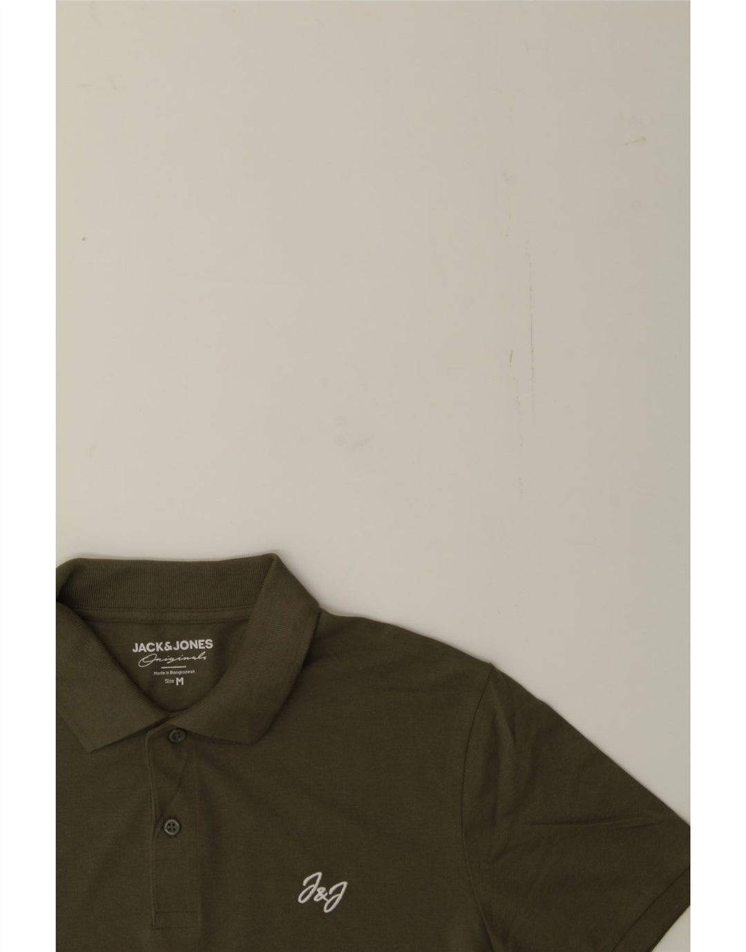 JACK & JONES Mens Polo Shirt Medium Khaki Cotton Vintage Jack & Jones and Second-Hand Jack & Jones from Messina Hembry 