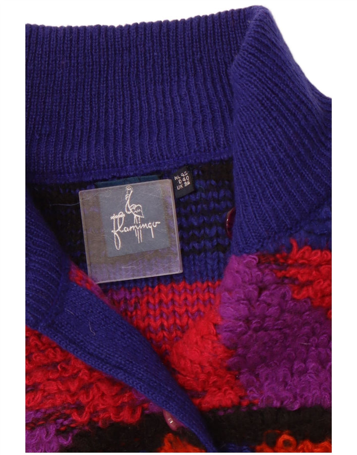 VINTAGE Pulover cardigan pentru femei EU 40 Medium Blue Geometric Acrilic