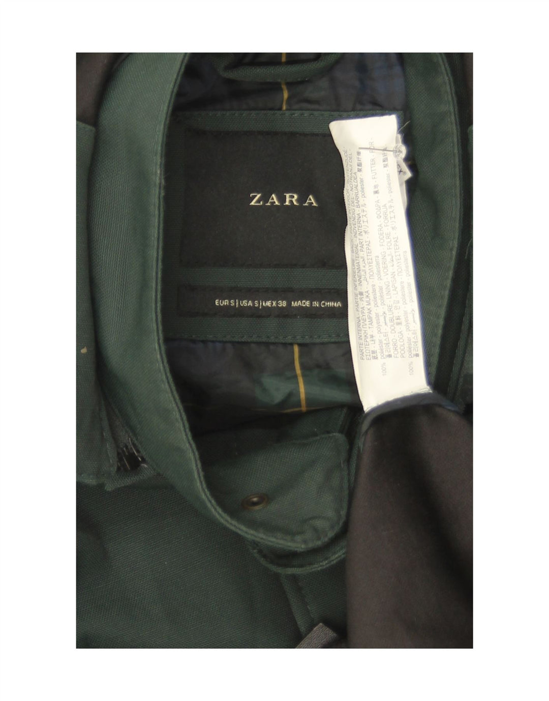 Jachetă parka cu glugă pentru bărbați Zara UK 36 Mic verde