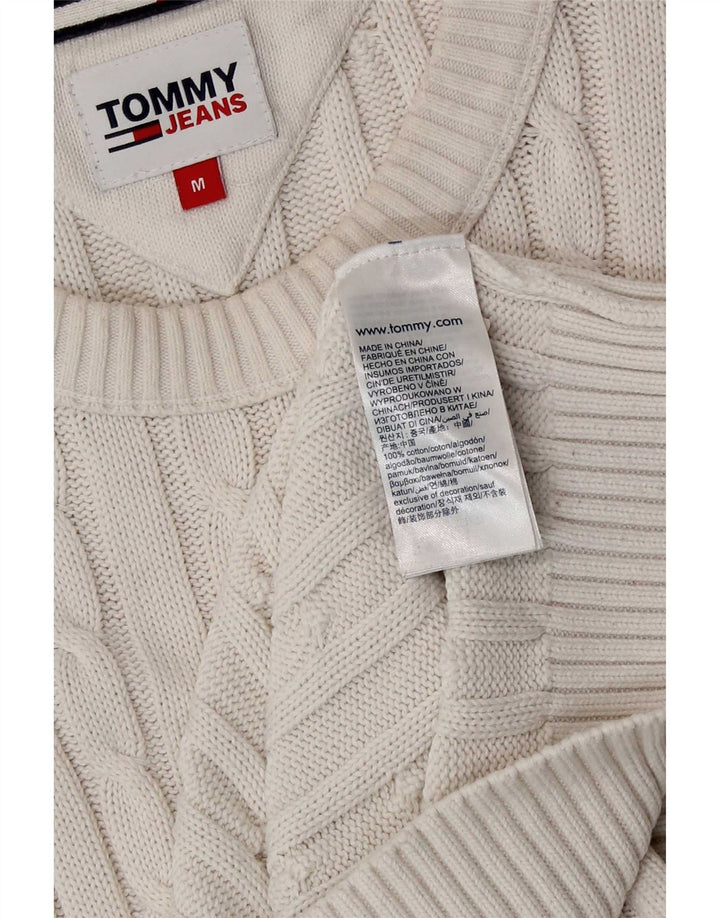 Pulover Tommy Hilfiger pentru bărbați, cu gât crew, bumbac alb mediu