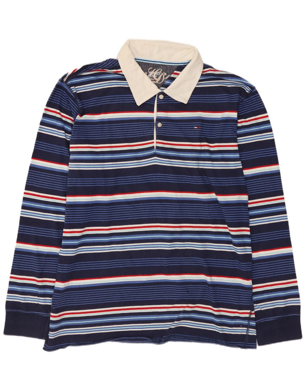 TOMMY HILFIGER Tricou polo grafic rugby pentru bărbați XL bleumarin cu dungi