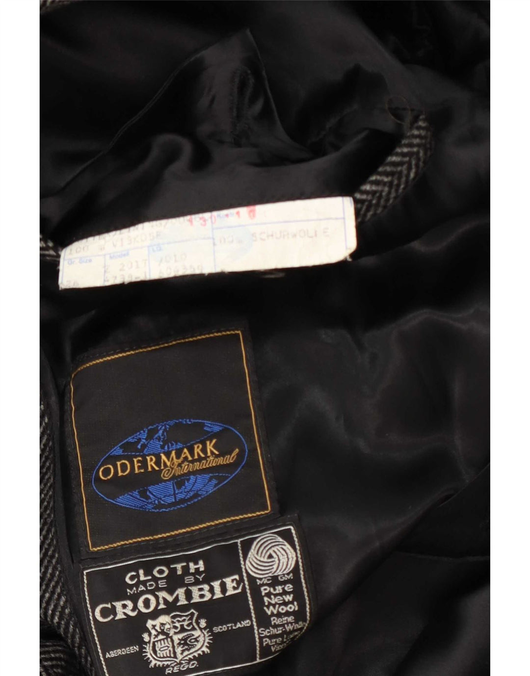 Pardesiu Crombie pentru bărbați UK 42 XL Lână gri Herringbone