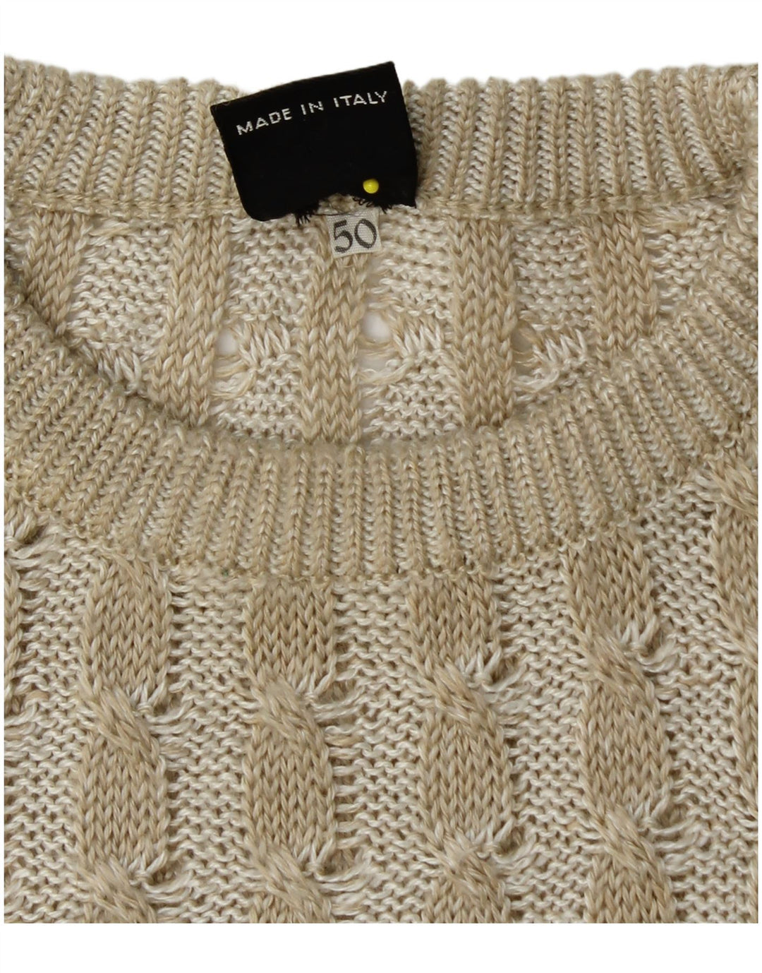 Pulover COBRA pentru bărbați cu gât roșu IT 50 Medium Bej Patchwork