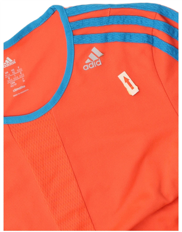 Tricou ADIDAS Climalite pentru femei, UK 4/6 XS, poliester portocaliu