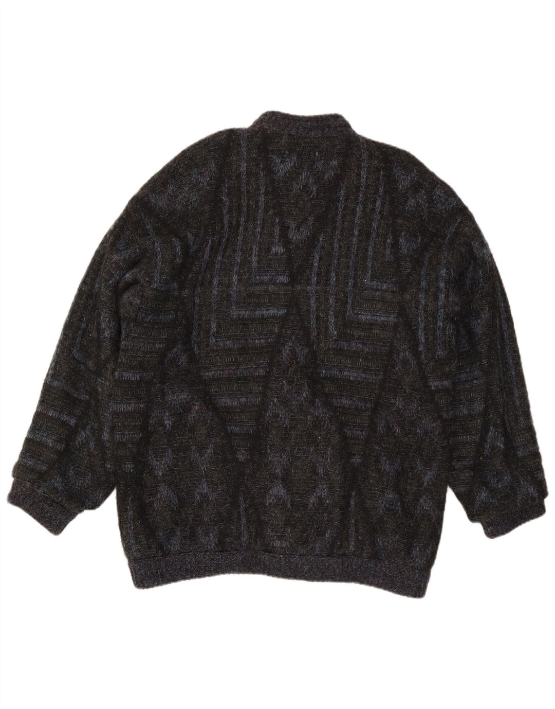 Cardigan Vintage pentru bărbați, mare, negru, geometric