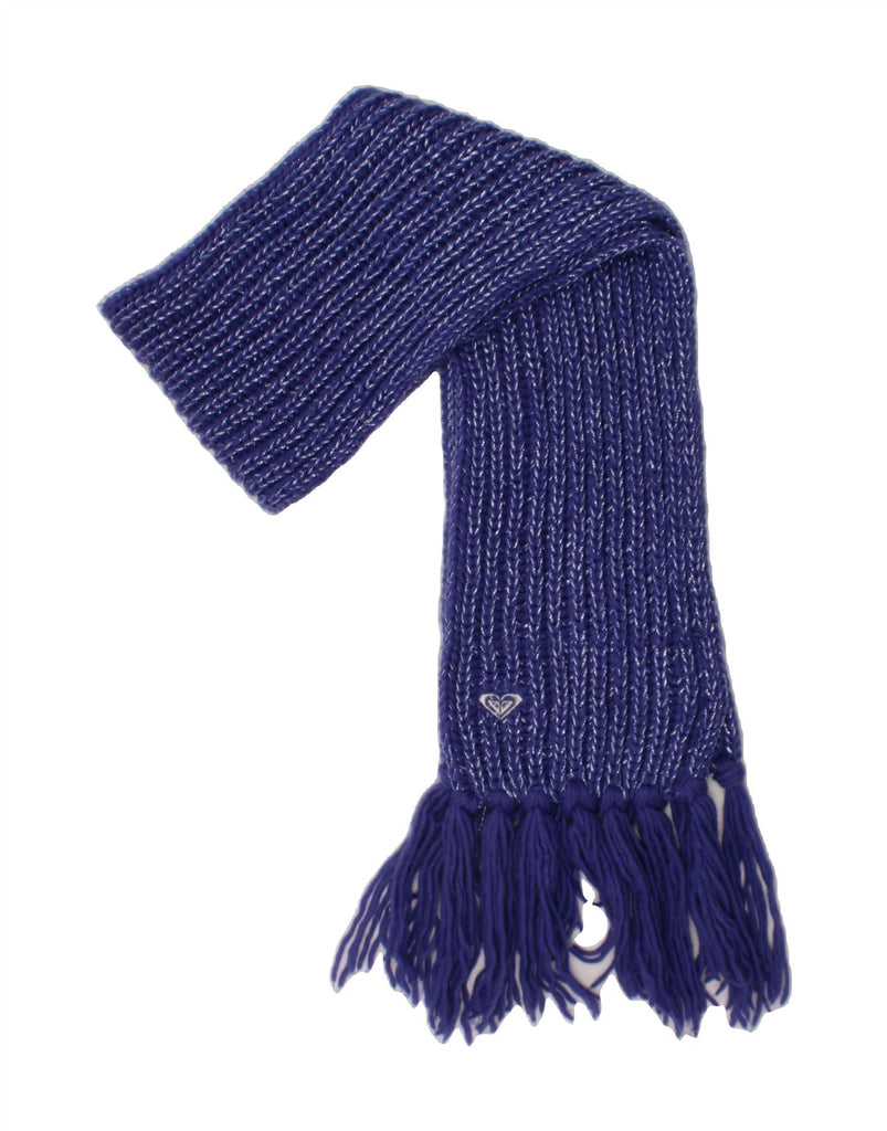 ROXY Girls Knit Rectangle Scarf One Size Purple Flecked Acrylic Vintage Roxy and Second-Hand Roxy from Messina Hembry 