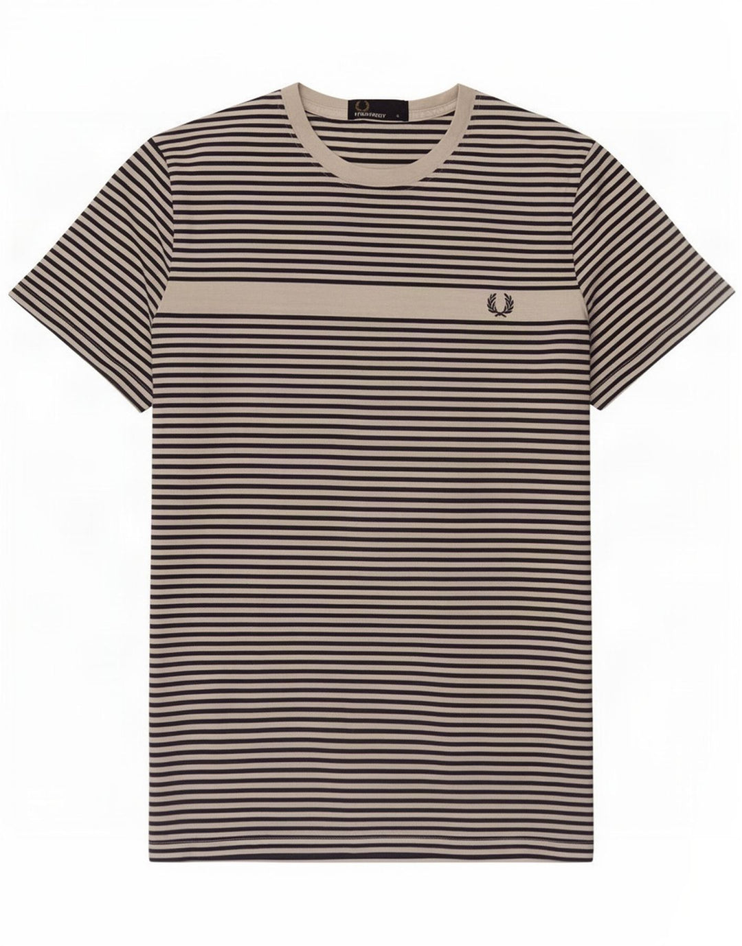 Tricou Fred Perry pentru bărbați Top mic, alb, bumbac cu dungi