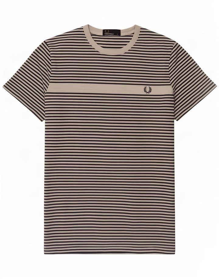 Tricou Fred Perry pentru bărbați Top mic, alb, bumbac cu dungi