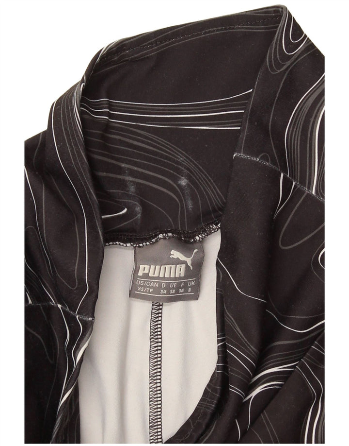 Leggings cu model abstract Puma pentru femei UK 8 Small Black Geometric