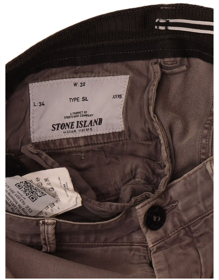 Stone Island Pantaloni drepti cargo pentru bărbați L32 L34 bumbac gri