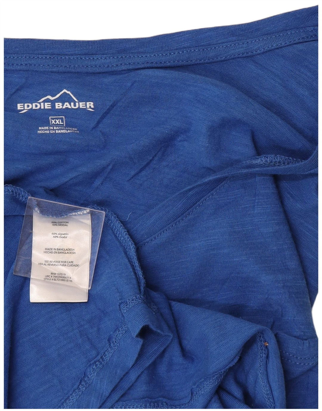 EDDIE BAUER Tricou pentru femei Top UK 20 2XL Blue Pete Bumbac