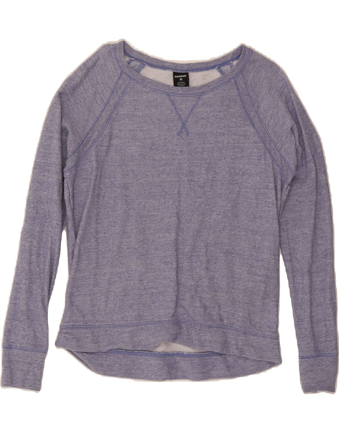 REEBOK Womens Sweatshirt Jumper UK 14 Medium Blue Cotton Vintage Reebok and Second-Hand Reebok from Messina Hembry 