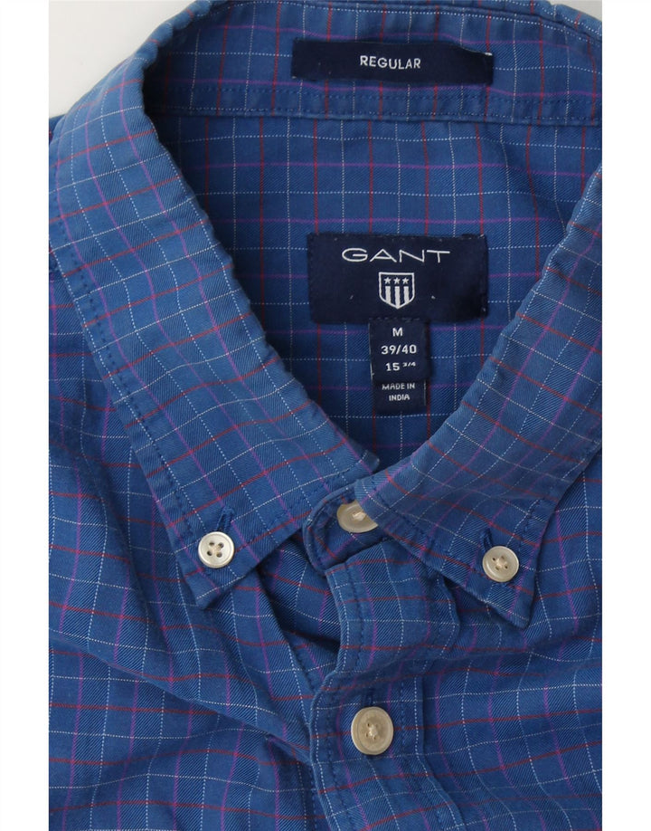 GANT Mens Regular Fit Shirt Size 39/40 15 3/4 Medium Blue Check Vintage Gant and Second-Hand Gant from Messina Hembry 