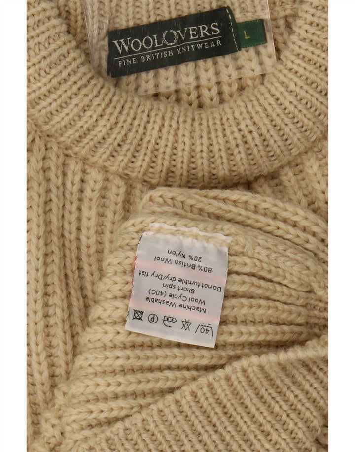WoolOvers Pulover pentru damă cu gât crew pulover UK 16 Lână mare bej