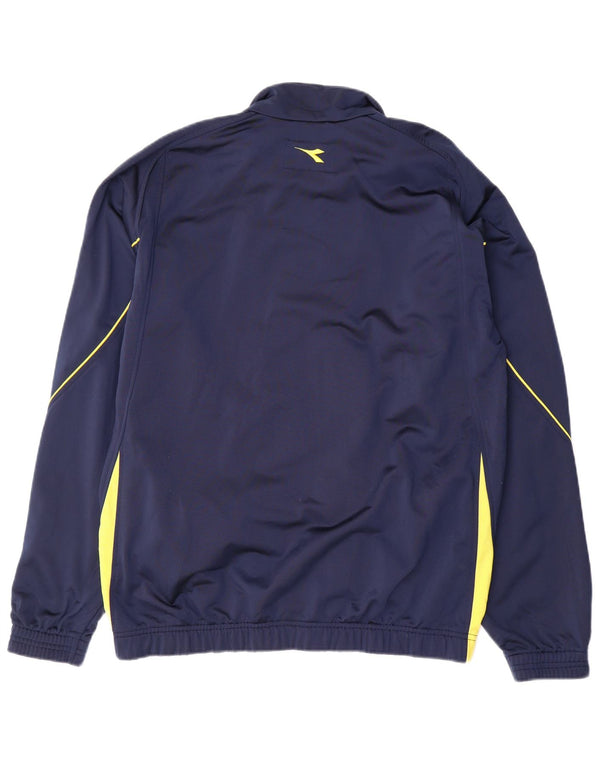 Diadora Mens Graphic Tracksuit Top Jacket Large Navy Blue Colourblock